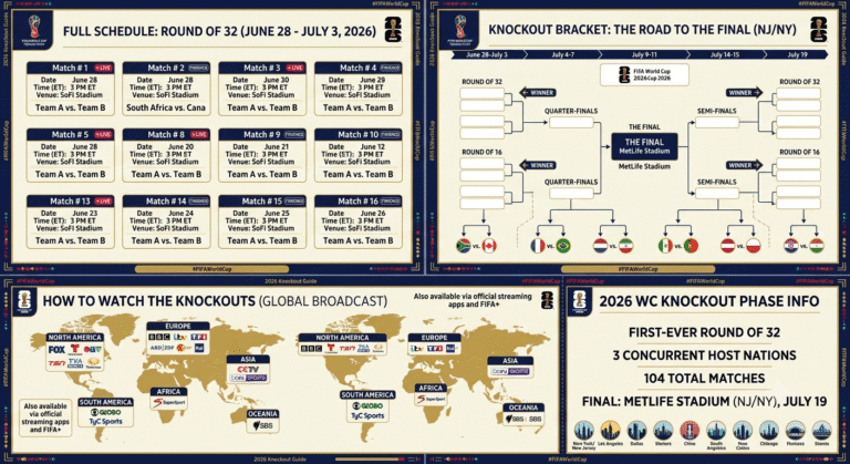 2026 FIFA World Cup Round of 32: Schedule & How to Watch